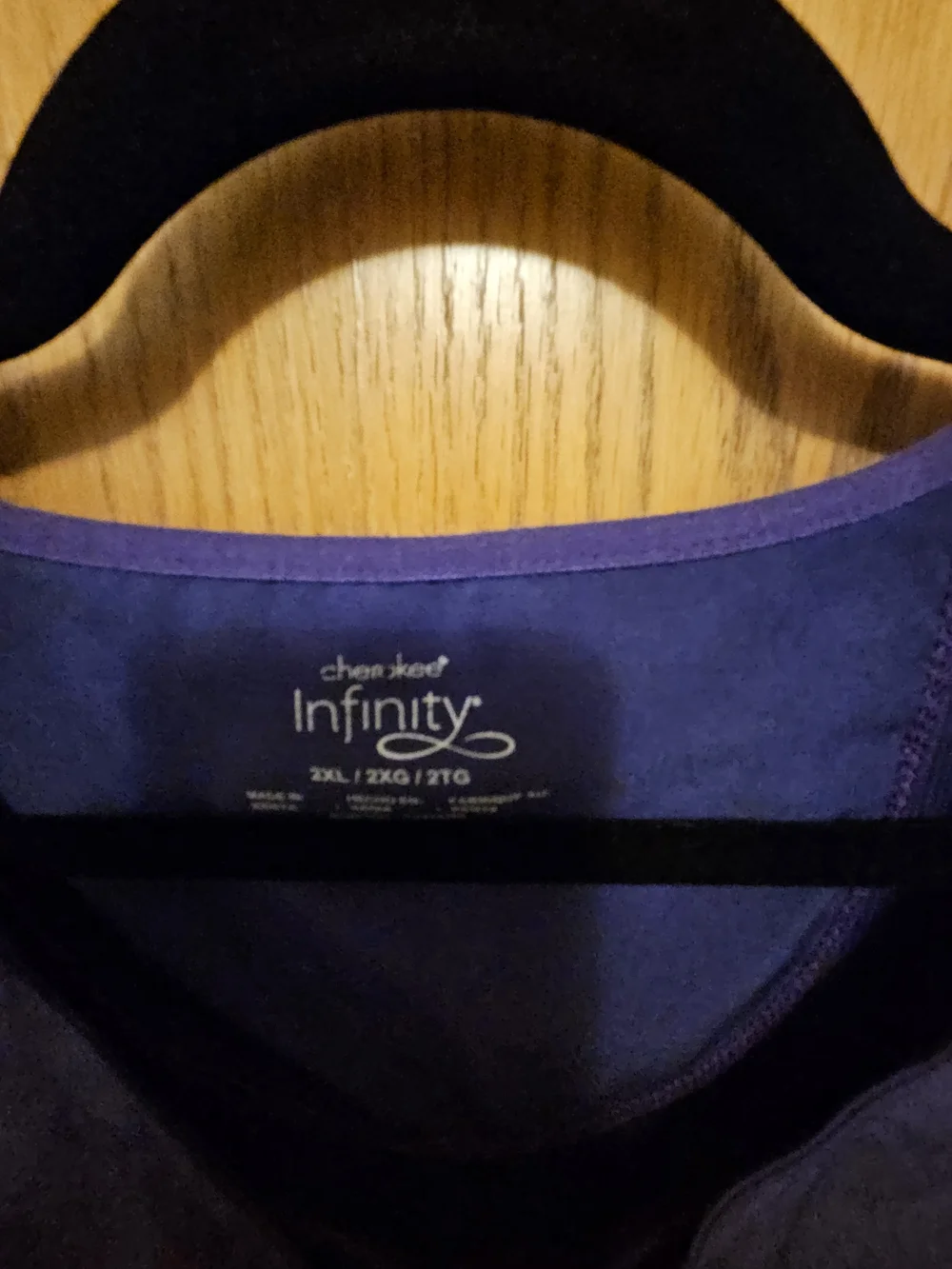 NFINITY Purple V-Neck Scrub Top with Front Pockets - Picture 2 of 3